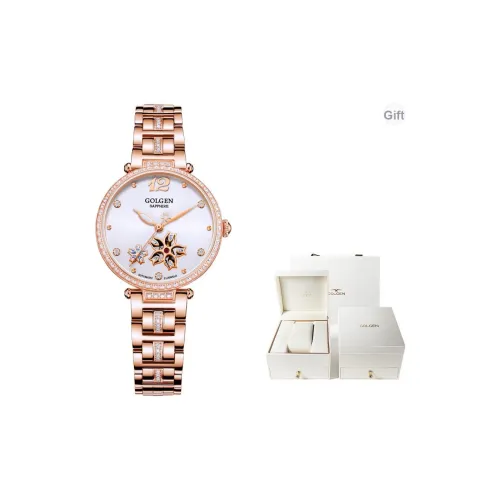 GOLGEN Lucky Star Collection Механические часы с ремешком из нержавеющей стали женские многоцветный циферблат