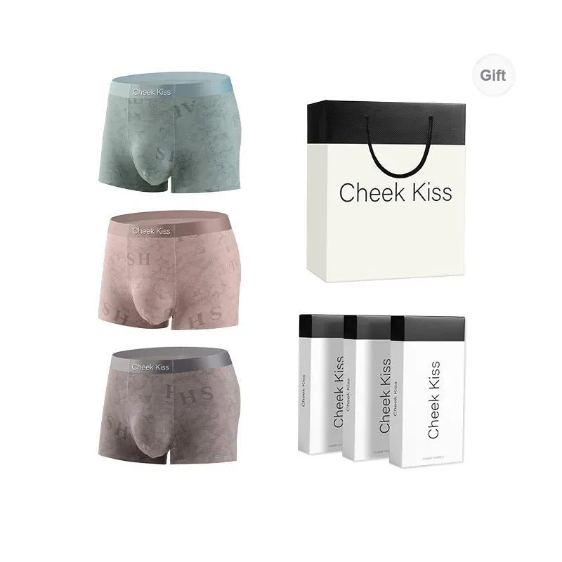 Cheekkiss Underpants Men's New Arrival Breathable Antibacterial Seamless Men's Boxer Shorts 3 Pack-5