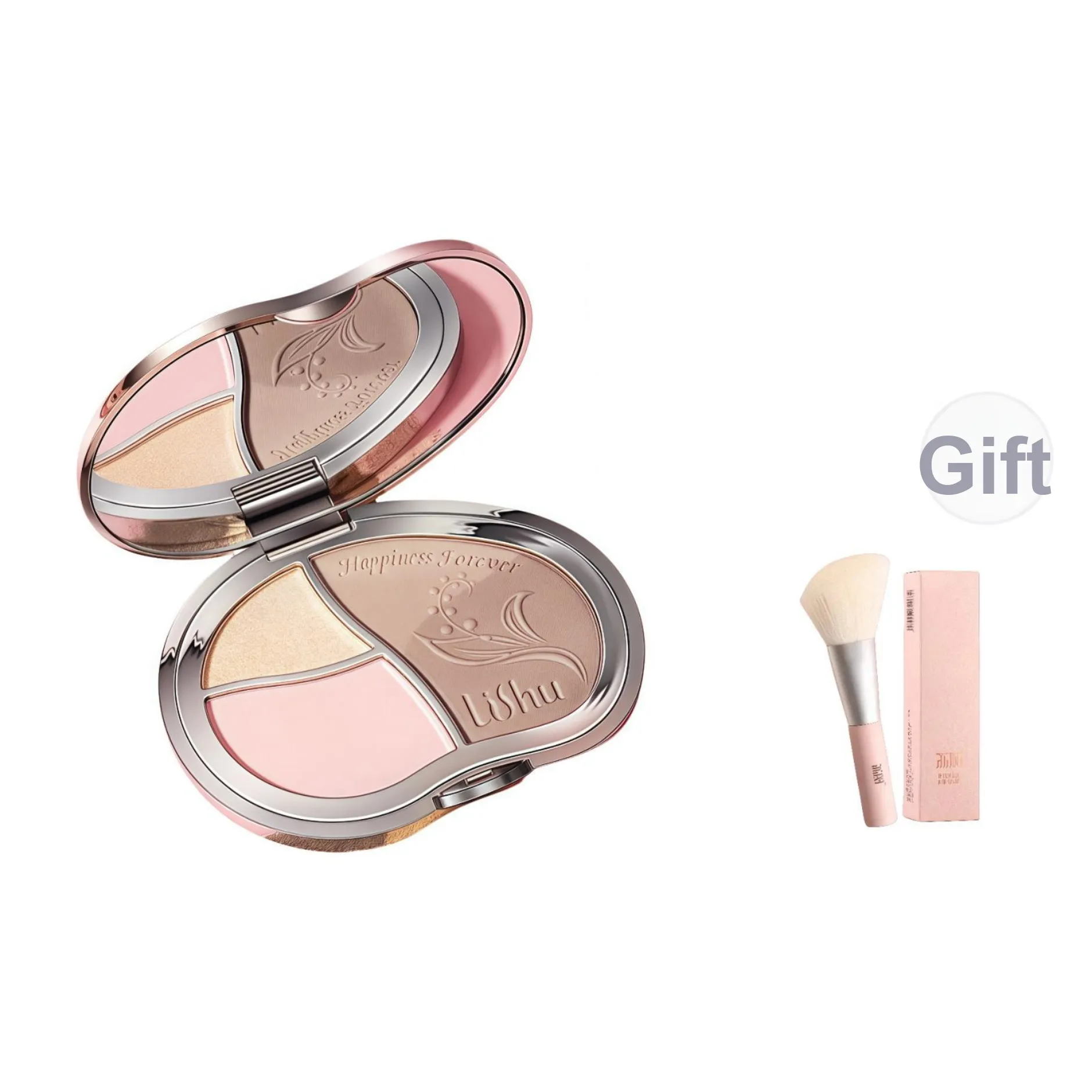 Личи деревья 4 цвета Хайлайтер Контуринг ALL IN ONE Пластина Легко смешивается