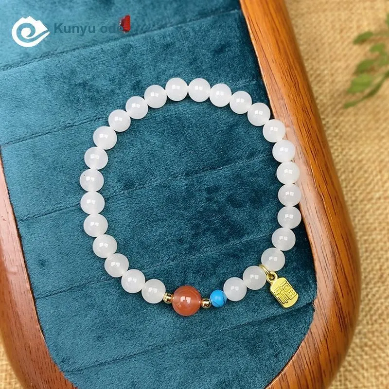 KUNYUYAO Hetian Jade Bracelets White Jade Unisex-1