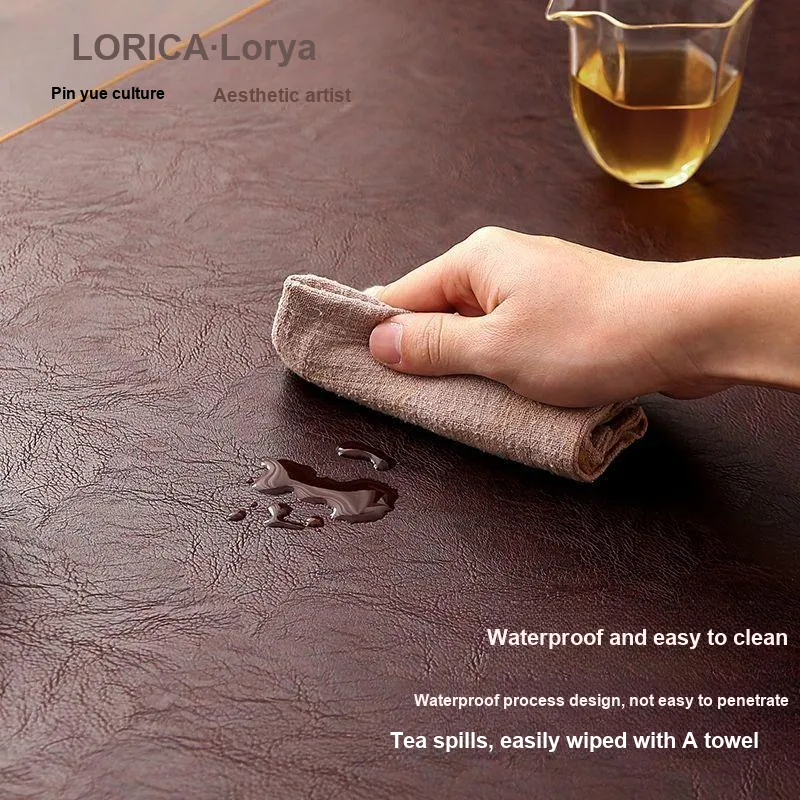 LUOYIJIA Leather Table Runners New Chinese Style Zen Tea Mats Coffee Tables Tea Tables Fabric Long Tea Table Mats-2