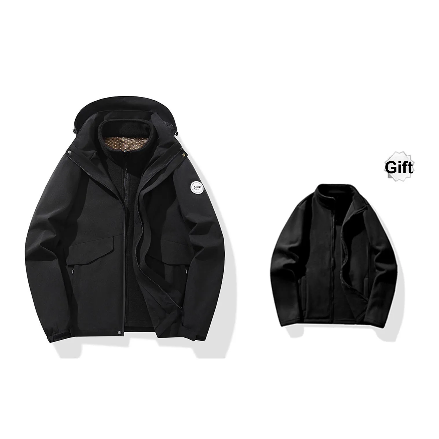 JEEP SPIRIT Водонепроницаемый Ветрозащитный And Теплоизоляционный Ветровка Мужской С подарками Флисовая подкладка
