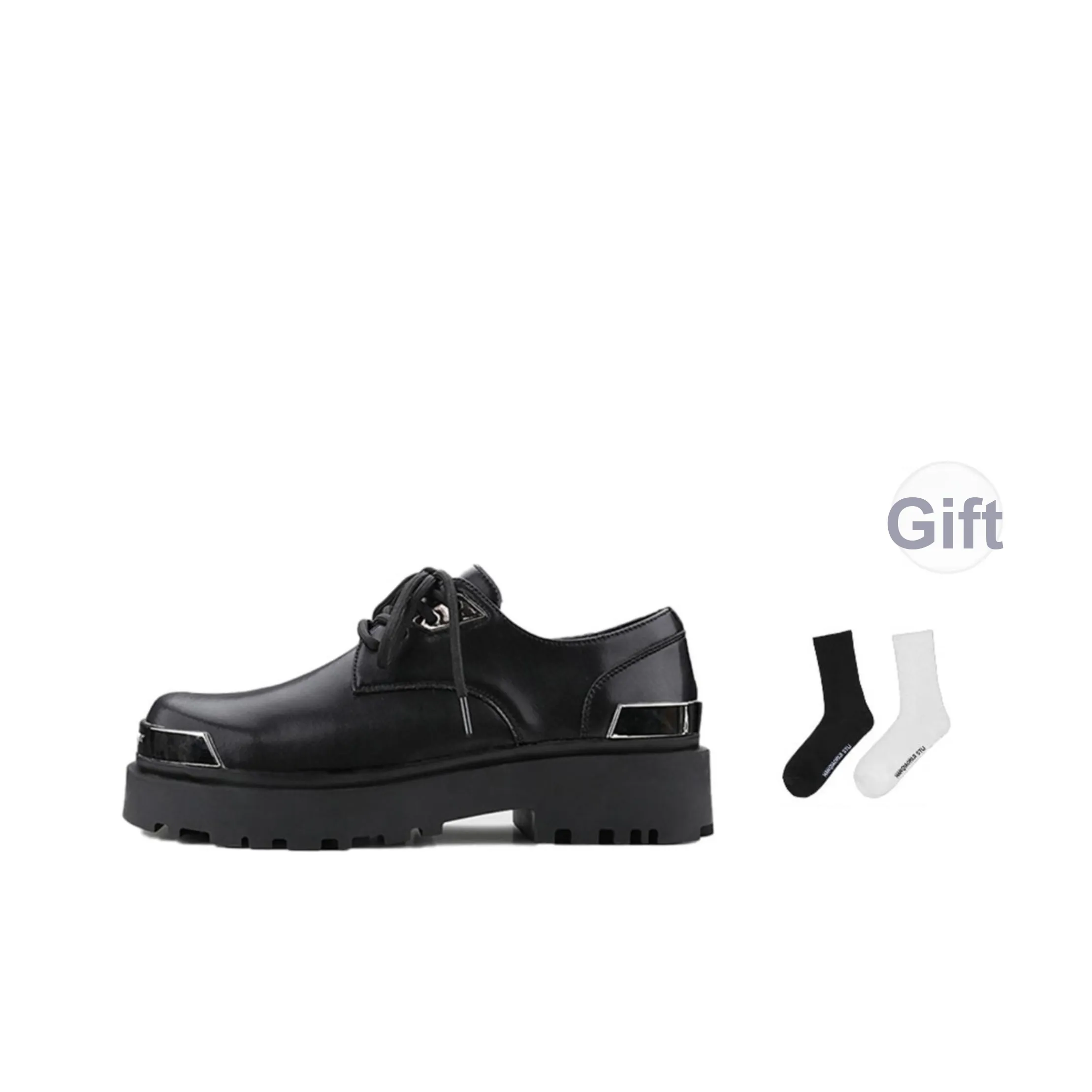 HANQIAORIJI Future Series Chunky Derby Casual Unisex Black HANQIAORIJI Future Series Chunky Derby Повседневный Унисекс Черный