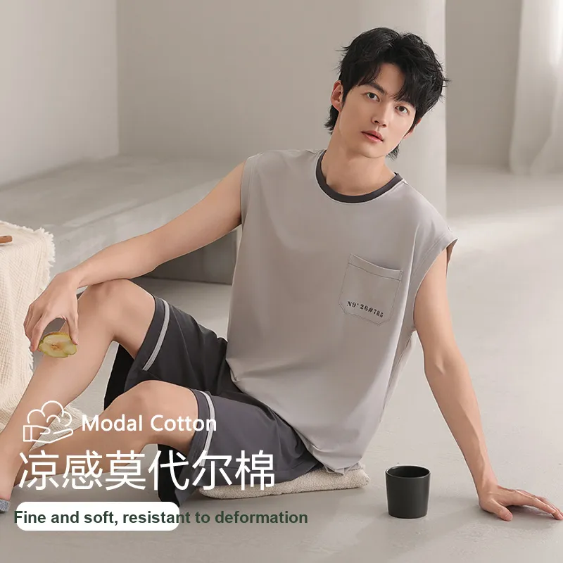 XIA.WA.ZHI.XIU Pajama Set Men's Gift Box Set Image Color-2