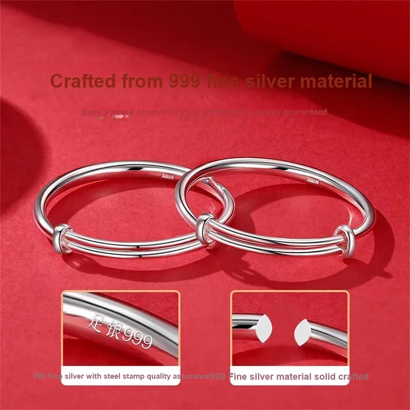 MIAOYINGE 999 Fine Silver Sterling Silver Bracelets Kids'-3
