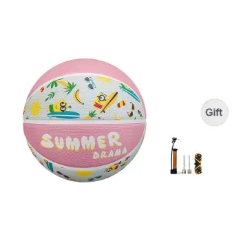 SIPAKESPORT x MINIONS Rubber Basketball Pink/White Print Size 4 Size 5 Ball Training Unisex
