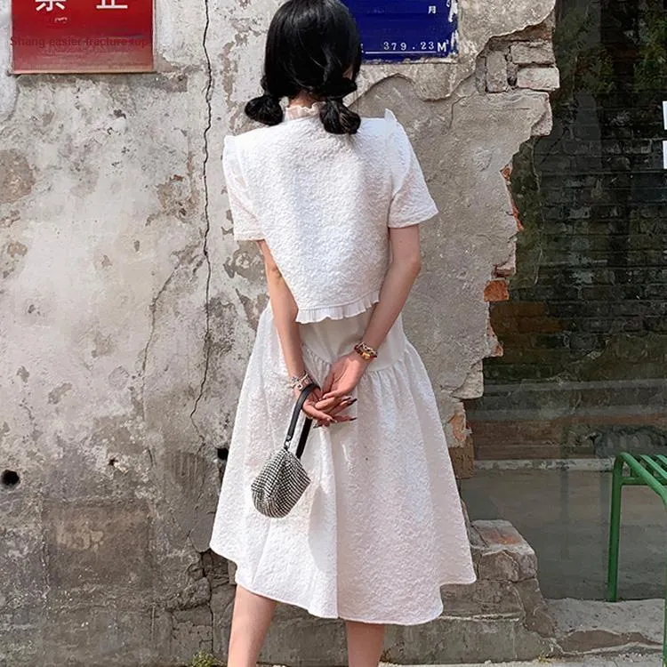 A head of Agua Two Piece Skirt Sets Women's White-1