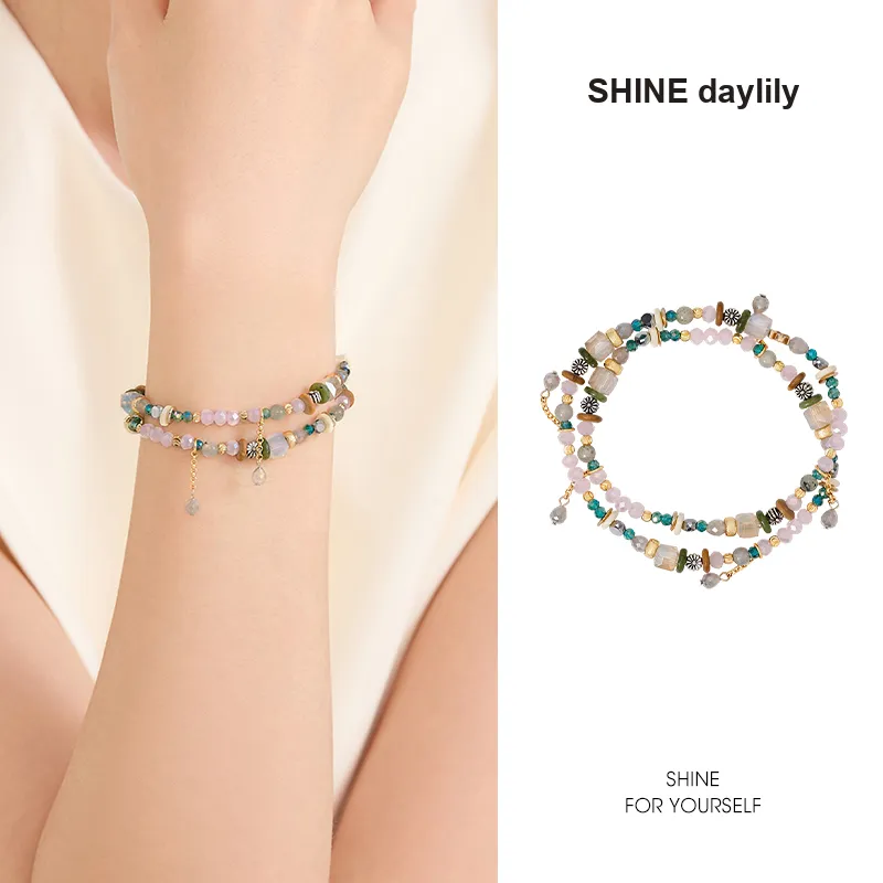 SHINE Alloy, Copper, Synthetic Crystal Bracelets Unisex-6
