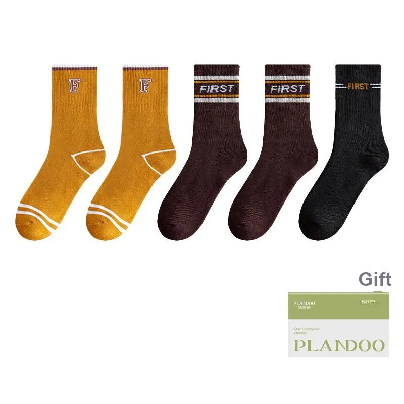 PLANDOO Mid Calf Socks Men's Shopping Bag 5 Pack-3