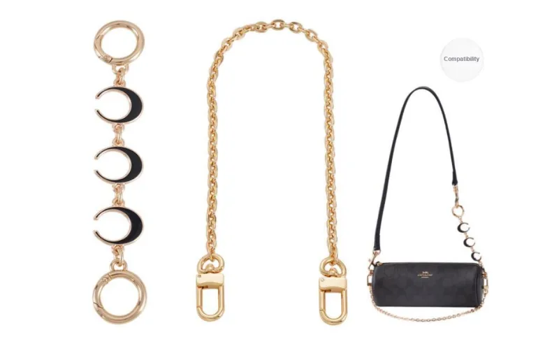 Lan Bao Fan Metal Shoulder Strap, Bag Accessory Women's Gold Tone-23