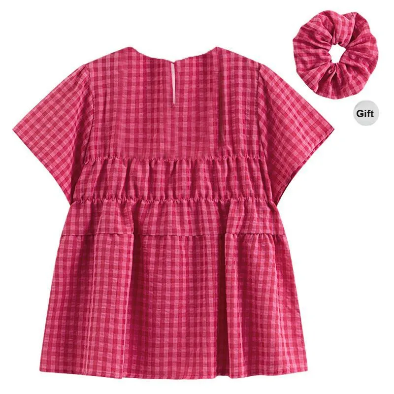 HTMEME Shirts Women's Raspberry Red Hair Tie-1