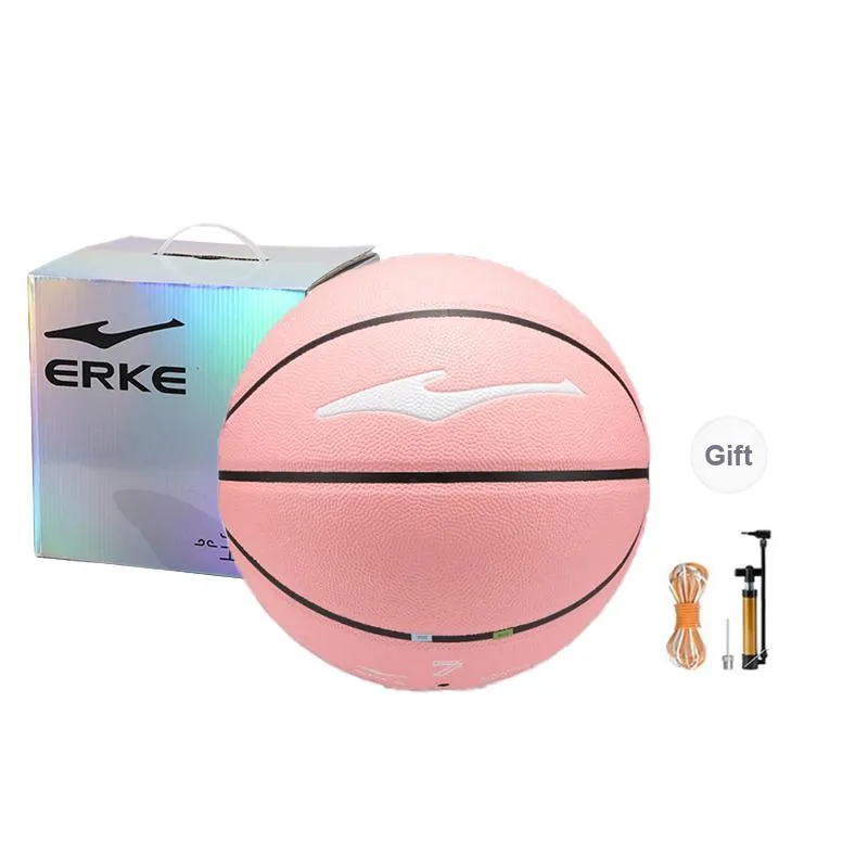 Erke PU Basketball Cherry Blossom Pink Size 7 Ball Training Unisex-3