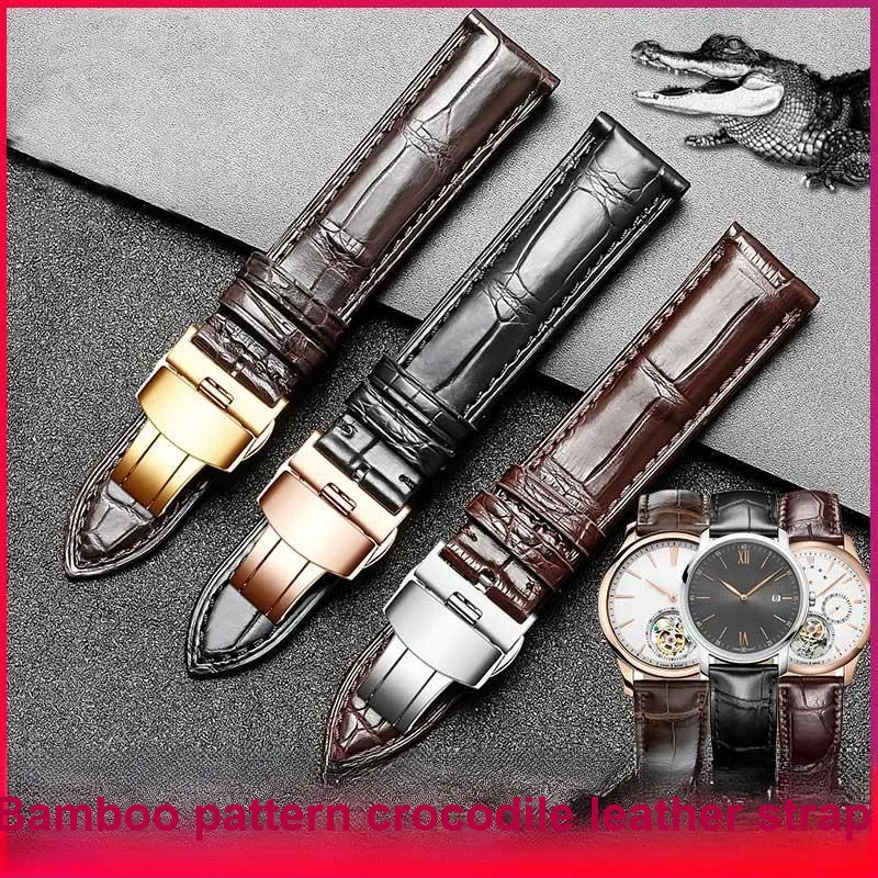 Gangjue Omega Compatibility Watch Band Genuine Leather Material-11