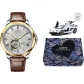 White Dial Brown Leather Strap