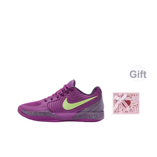 Nike Ja 2 Low Топ Баскетбольные кроссовки Мужской Фиолетово-желтый Азиатская версия