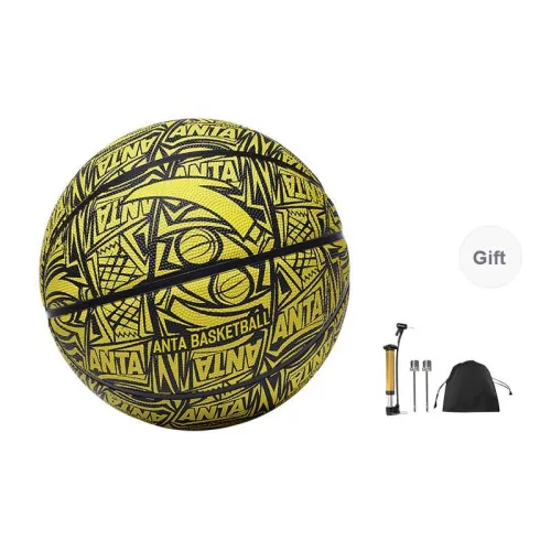 Anta Rubber Basketball Full Of Yellow Prints Size 7 Training Unisex