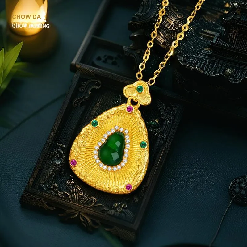CHOW TAI SENG Glutinous Jade Jadeite Necklaces Women's-4