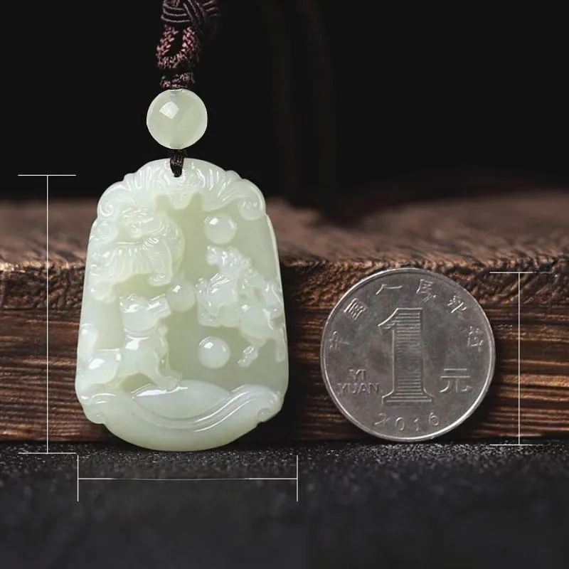 BYTHERE Hetian Jade Necklaces Pale Greenish White Jade Unisex-2