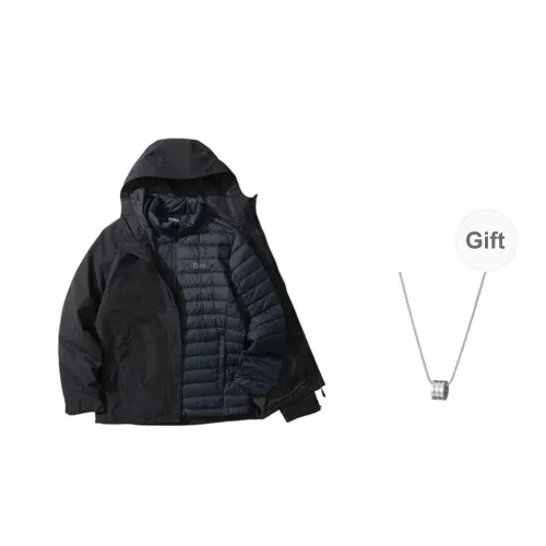 Jack Wolfskin Keep Warm From The Wind Windbreaker Jacket Men's Black Comes With Necklace