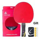 9 Star/Shakehand Grip (Long Handle)+Racket Bag+10 Balls