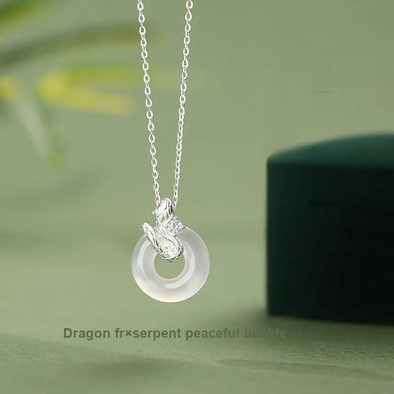 Long Fu Chalcedony Necklaces Women's-1