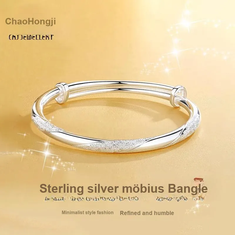 CHAOHONGJI 999 Fine Silver Bangles Women's-2