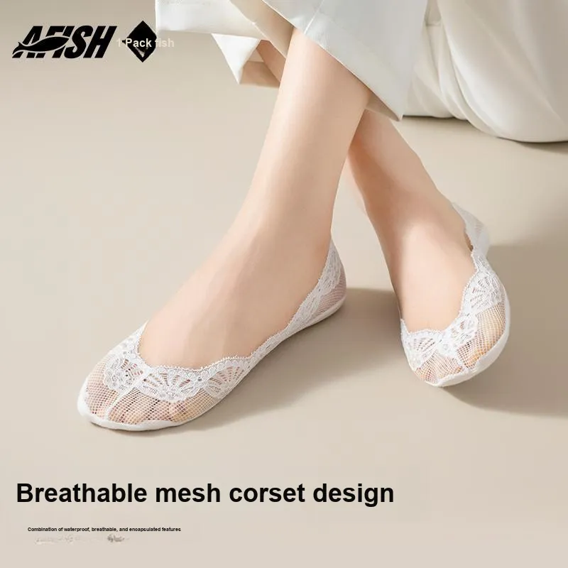 AFISH No Show Socks Women's Shopping Bag 5 Pack-2