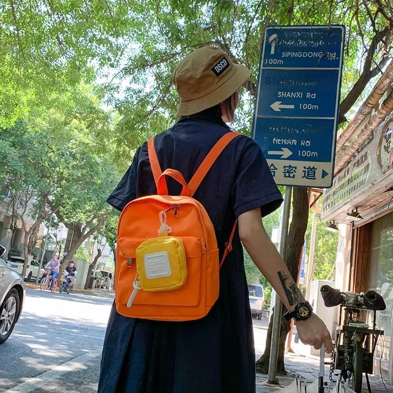 NX DOUGHNUT Nylon Backpack Unisex Black/Pink/Yellow/Orange/Green/Blue-8