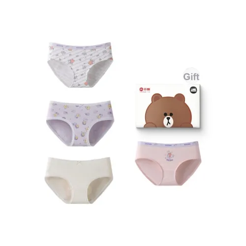 FENTENG x LINE FRIENDS Brown Bear Трусы Женские упаковка из 4 штук
