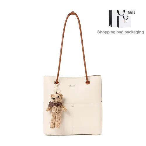 TUCANO PU Handbag, Shoulder Bag Large Size Women's Ecru