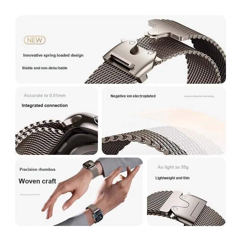 IWabcertoo Apple Compatibility Watch Band Metal-11