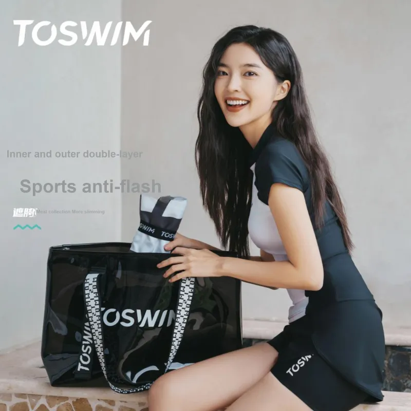 TOSWIM Swim Set Goddess 10 Piece Set Women's Primordial Black White-2