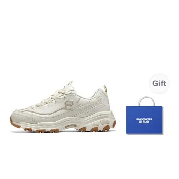 Skechers D'LITES SR Cushioning, Slip Resistant, And Abrasion Resistant Low Top Chunky Sneakers Women's Beige