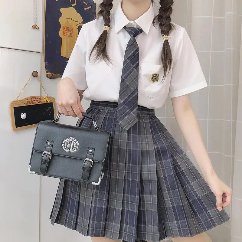 Tokyo Season Casual Short Skirts Women's Carbon Fiber Estate Plaid Skirt-7