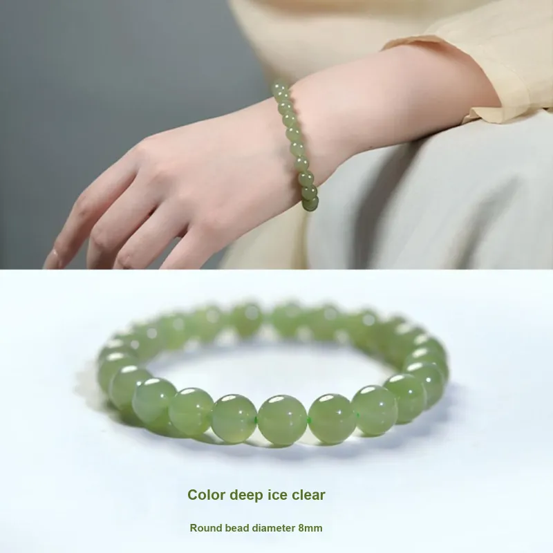 ORTAFFA Hetian Jade Bracelets Pale Greenish White Jade Unisex-11