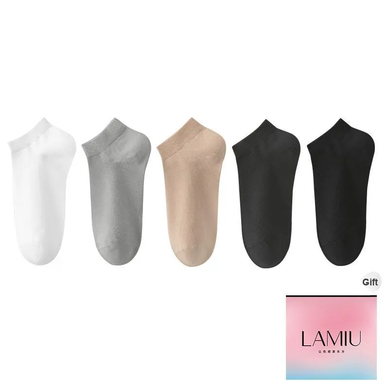 Lan Miao No Show Socks Men's Shopping Bag 5 Pack-19