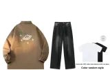 Set (Хаки топ + Черно-серые брюки) (Включает рубашку с коротким рукавом)
