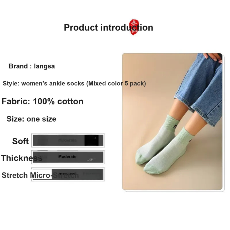 Lanza Mid Calf Socks Women's 5 Pack-3