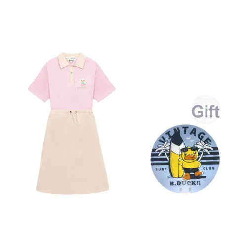 B.Duck Короткий рукав Платье Женское Розовое