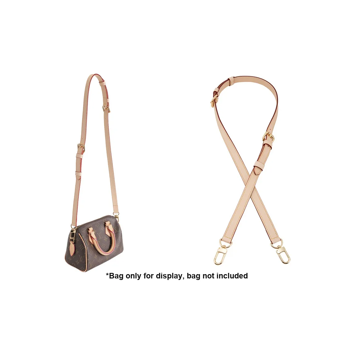 Luxury Care Artisan Workshop Vegetable Tanned Leather Bag Strap Women's Beige/Red