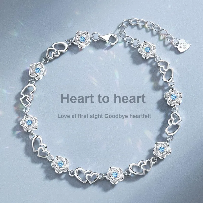 Hurry That Year S925 Silver Zircon Bracelets Women's-2