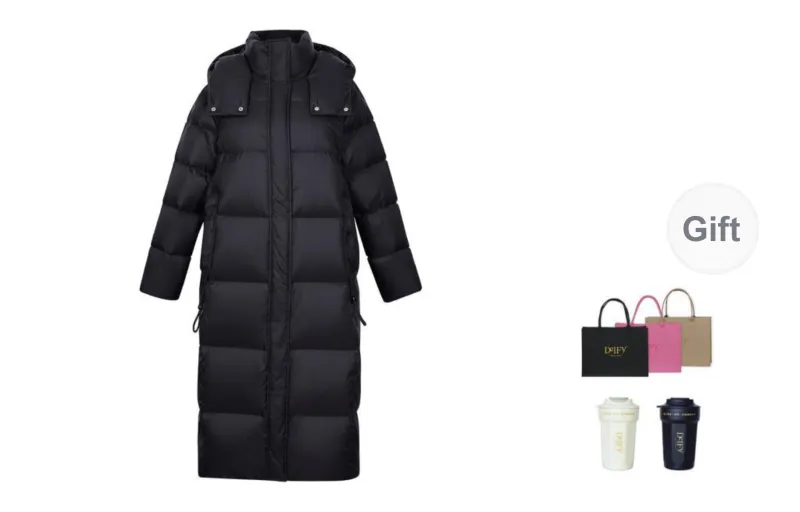 DEIFY Winter Long White Duck Down Jacket Coat Women's-3