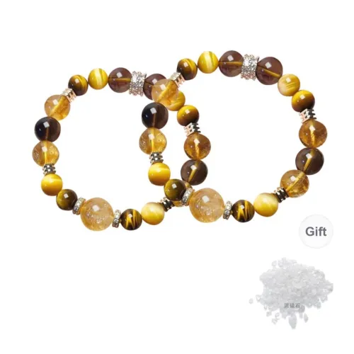 Cuiya Golden Building Tiger's Eye Stone Bracelets Unisex