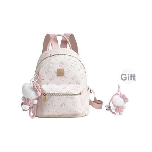 JANE KLAIN Рюкзак из синтетической кожи стандартный женский цвет вишневый цветок лазурный кремовый белый