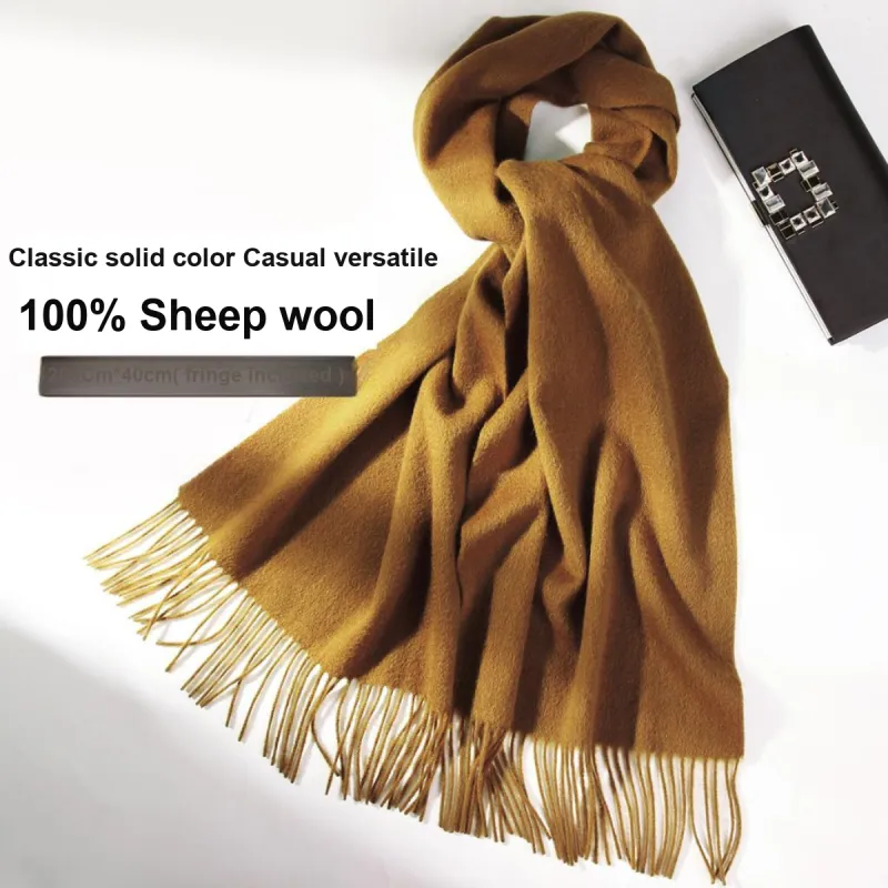 Shanghai Story 100% Sheep Wool Knit Scarves Unisex Multiple Colors-6