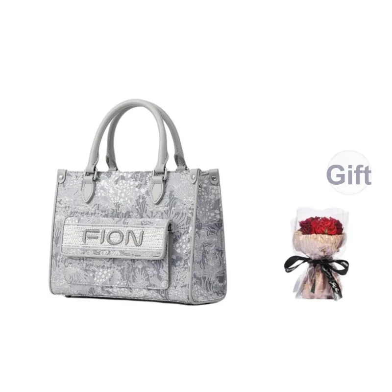 FION Clever Brocade Series Fabric Crossbody Bag, Handbag Medium Size Women's Multicolor-17