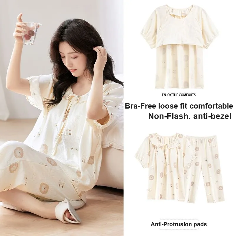 XISHE Pajama Set Women's Light Khaki-1