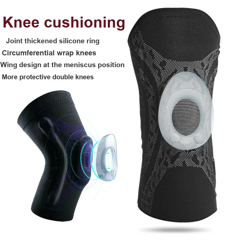 VEIDOORN Running Cycling Soccer Basketball Skiing Baseball Unisex Silicone Knee Pads-3