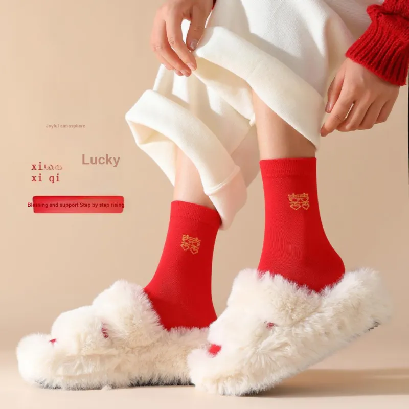 Lanza Mid Calf Socks Women's 4 Pack Red-2