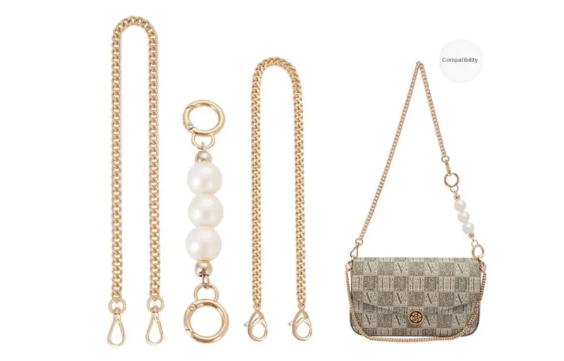 GUYI Metal Bag Accessory Bag Strap Unisex Gold Tone-18